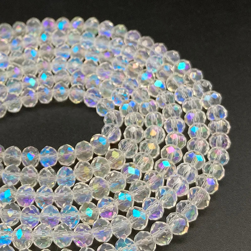 Faceted Crystal Glass Beads 2-8mm Loose Spacer Beads for DIY Jewelry Making Bracelets & Earrings