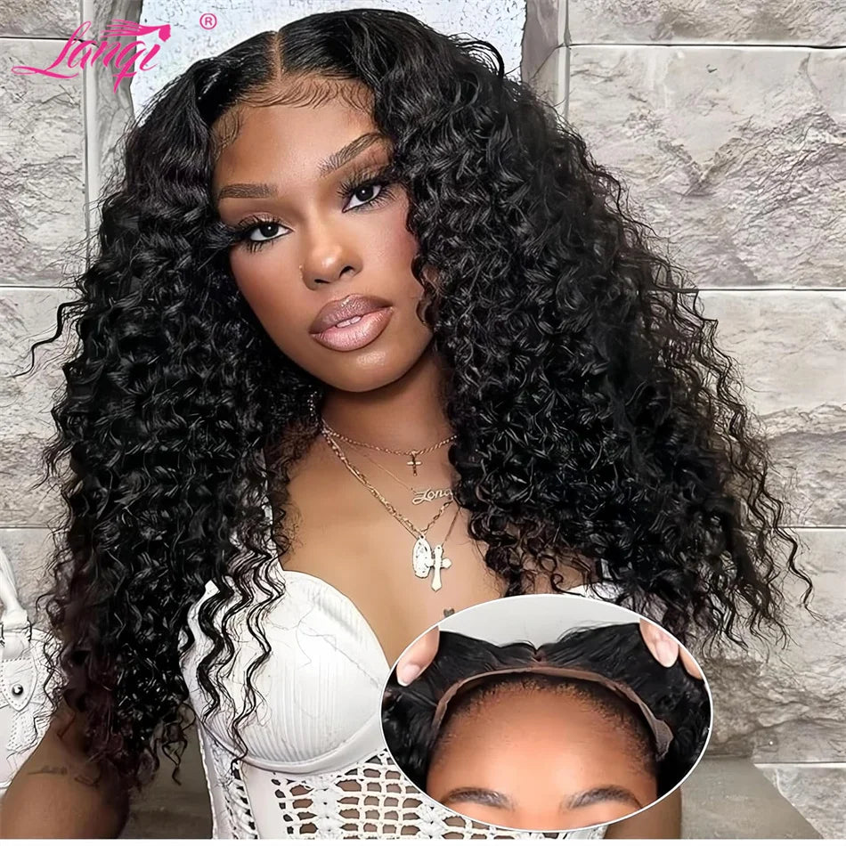 250% Curly Human Hair Lace Front Wig – Deep Wave Brazilian Remy 13x4 Water Wave Lace Frontal Wig