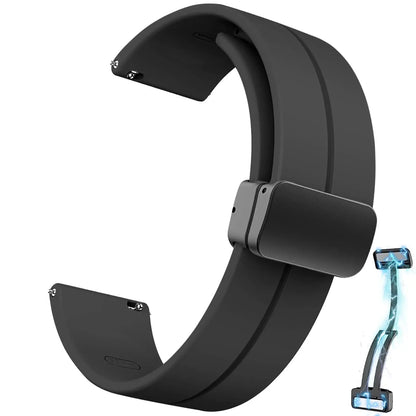 20mm/22mm Silicone Watch Strap - Magnetic Buckle Sport Band for Samsung Galaxy Watch, Huawei Watch GT 2/3 and Gear S3