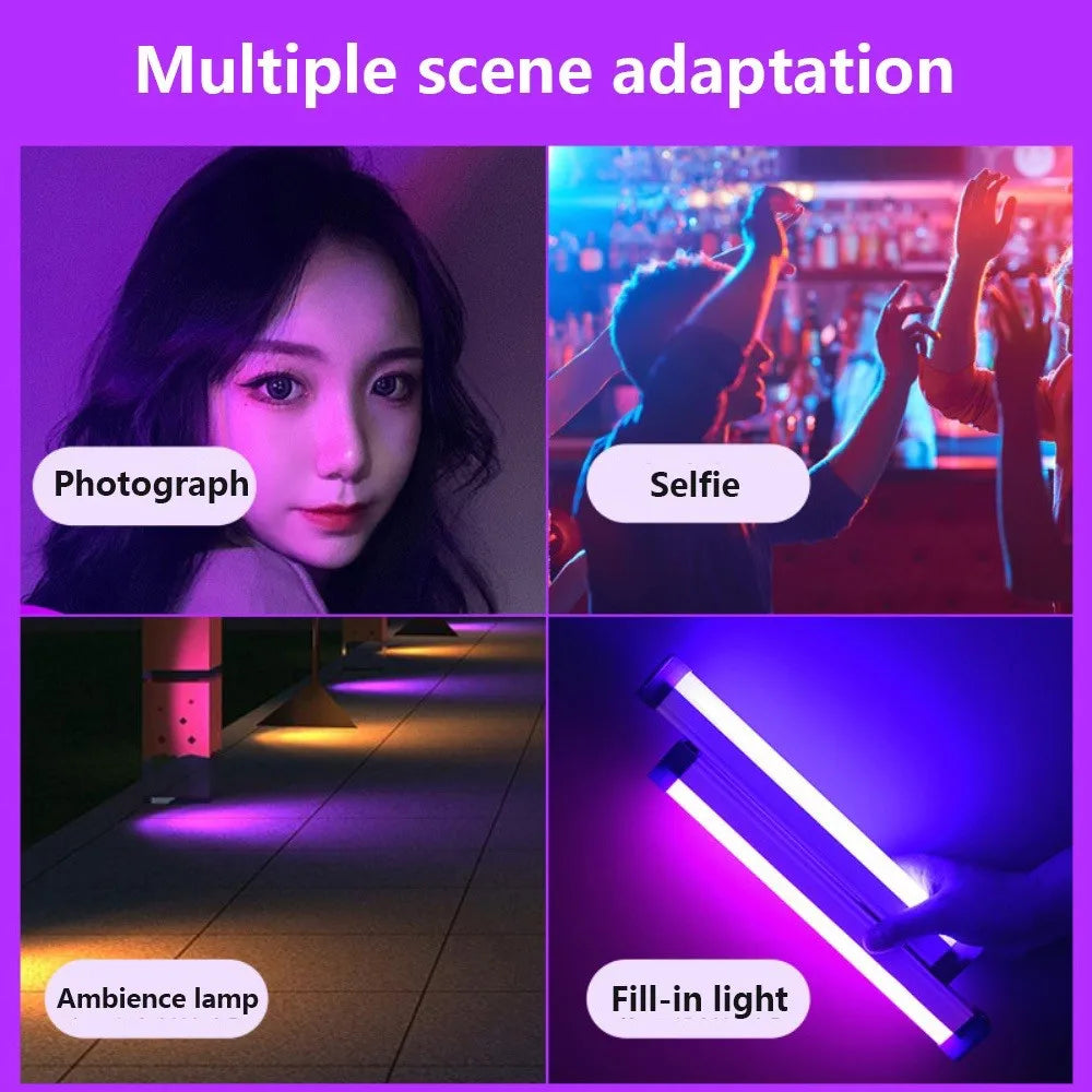 RGB Tube Light - USB Colorful LED Night Lamp & Portable Fill Light for Room Decor