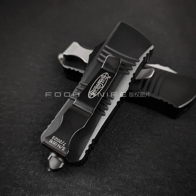 FOOH KNIFE STUDIO TROODON-M Mini Tactical Knife – High-End D2 Steel Blade with CNC 6061 Aluminum Handle EDC Tool Comb