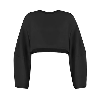 Women’s Sports Crop Top – Long Sleeve Gym & Yoga Workout Fitness Shirt