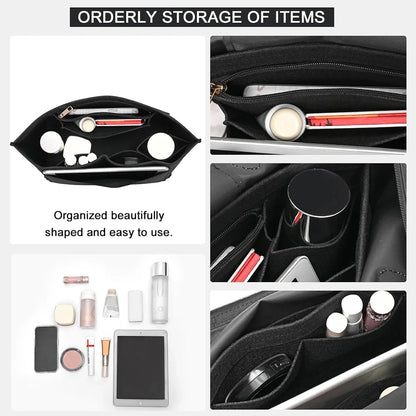 Longchamp Le Pliage S/ML Purse Organizer Insert — Custom Felt Liner with Multi-Compartment Bag Organizer