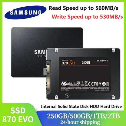 SAMSUNG 870 EVO SSD – Internal Solid State Drive SATA3 2.5" for Laptop & Desktop (1TB, 2TB, 250GB, 500GB, MLC)