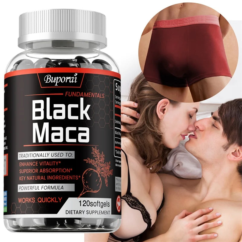 Black Maca Supplement – Natural Energizer for Performance, Energy, Endurance, Muscle Mass & Hormone Balance