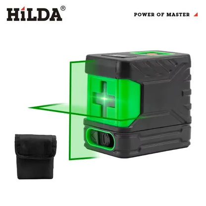 HILDA 2-Line Green Laser Level Meter | Self-Leveling Horizontal & Vertical Laser Tool