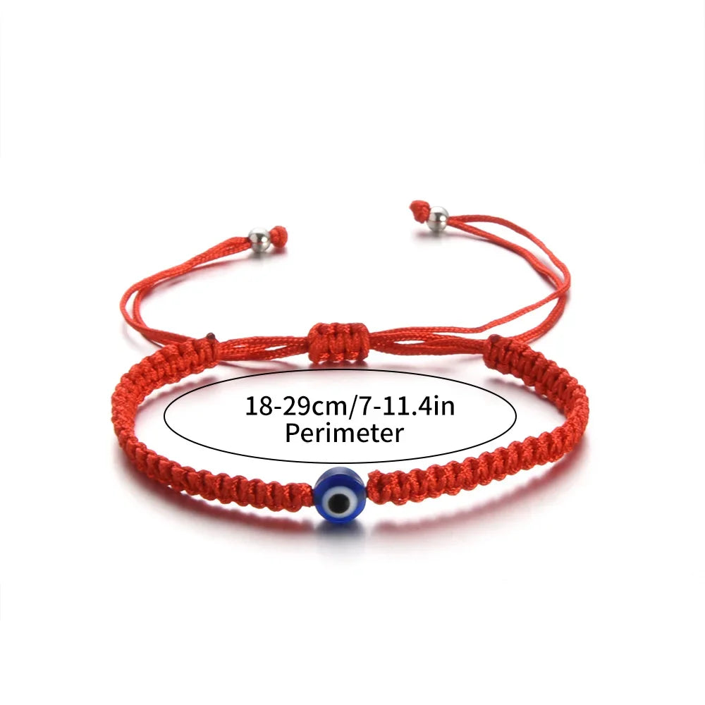 2/10PCS Lucky Red Rope Evil Eye Bracelets – Handmade Protective Wristbands for Men & Women