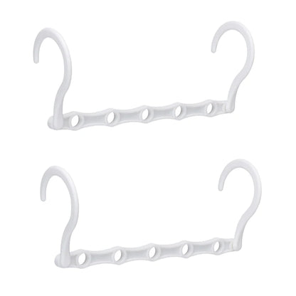 5-Hole Multifunctional Folding Hanger – Space-Saving Windproof Plastic Hook for Apartments, Dorms & Homes