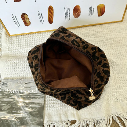 Leopard Print Makeup Bag - Large Capacity Cosmetic Organizer & Lipstick Storage Pouch