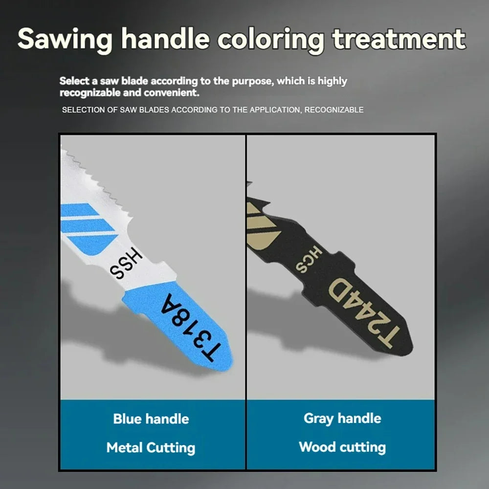 Jigsaw Blade Set T-Shank (10–100Pcs) – HCS/HSS Multi-Purpose Jig Saw Blades for Wood, Plastic & Metal Cutting Tool Accessories