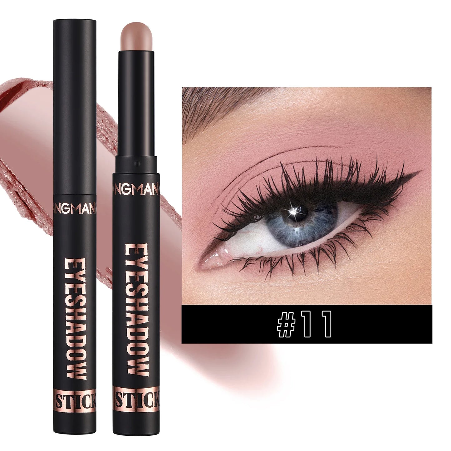 LANGMANNI 16-Color Pearl Waterproof Eyeshadow Stick – Long-Lasting Color & Face Highlight