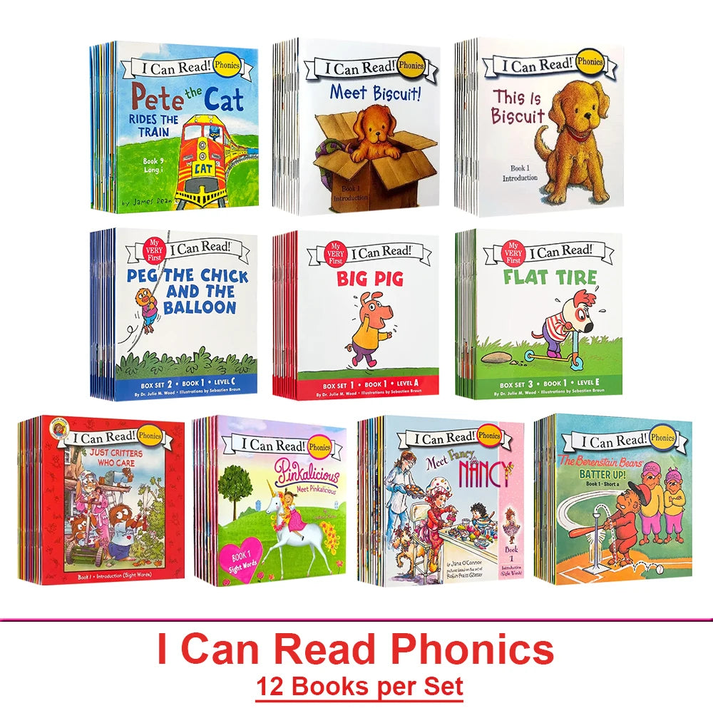 I Can Read Phonics Book Set – 12 Beginner Picture Books for Kids, Early English Reading & Montessori Learning Stories