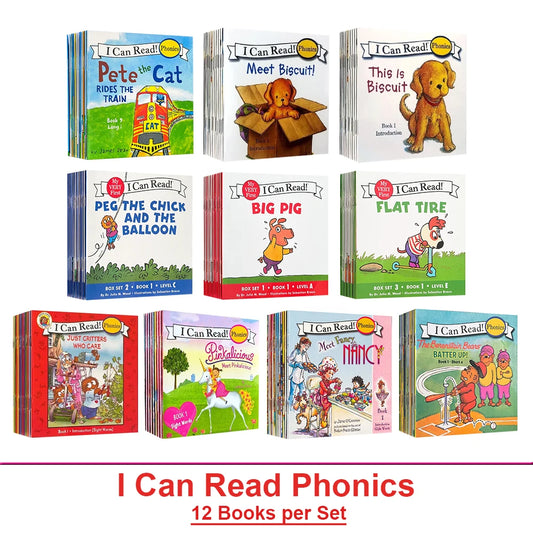 I Can Read Phonics Book Set – 12 Beginner Picture Books for Kids, Early English Reading & Montessori Learning Stories
