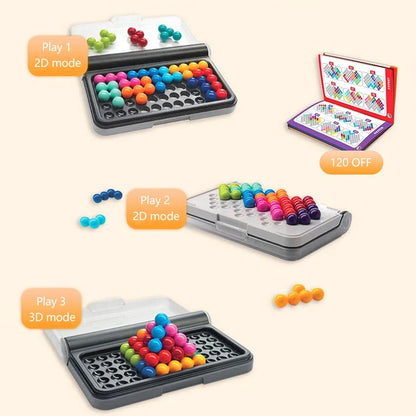 120 Challenges 3D IQ Puzzle Game – Classic Pyramid Logic Board for Kids, Montessori Bead Brain Teaser