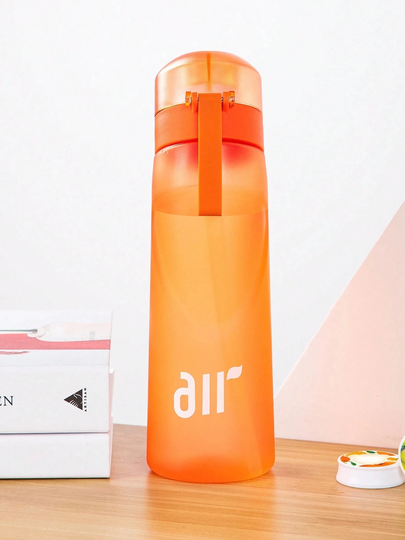 Portable Air Water Bottle with Straw – Leak-Proof Transparent Bottle with 1 Random Flavor Pod for Outdoor Sports