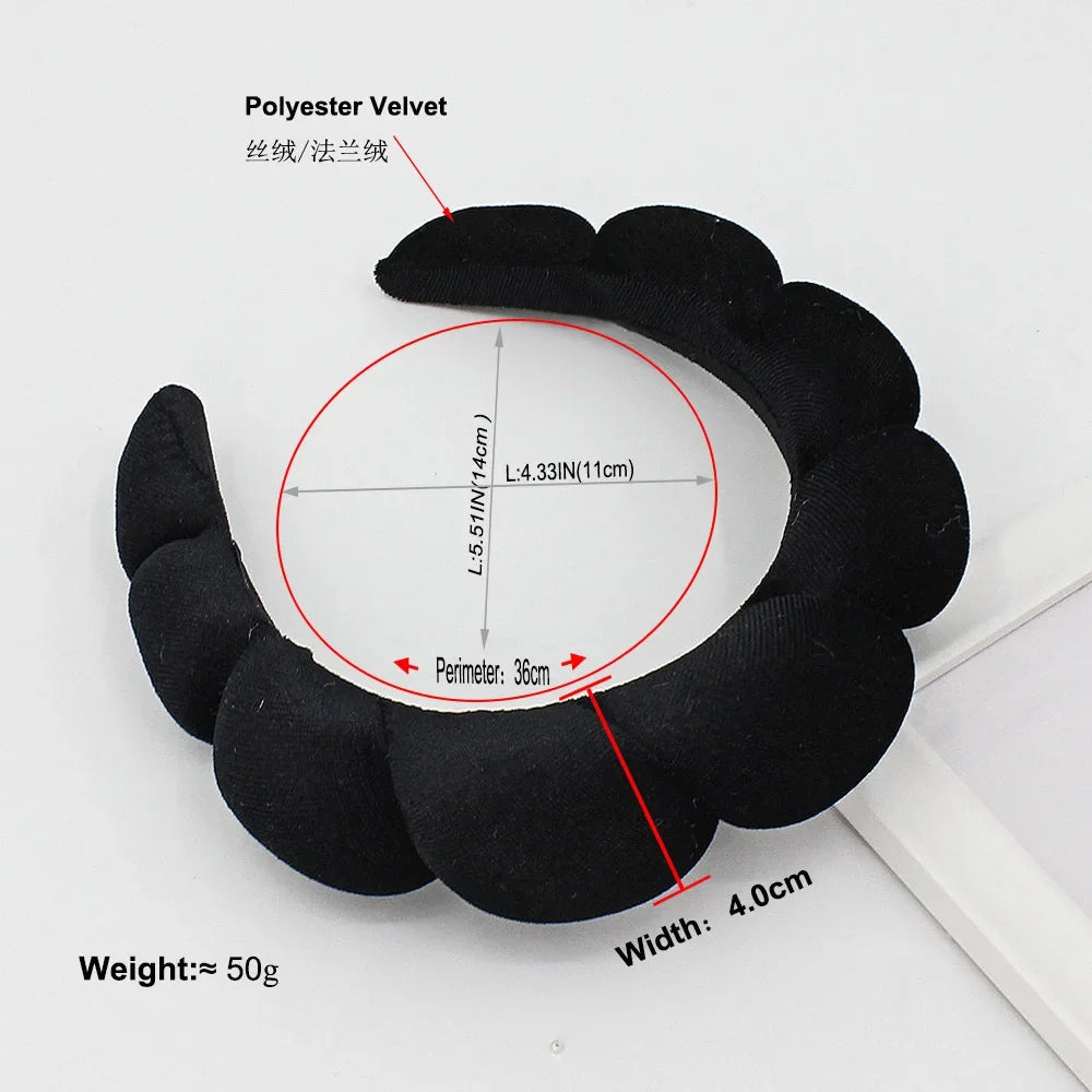 Velvet Sponge Spa Headband – Wide Padded Makeup & Face Washing Hairband for Skincare, Shower & Beauty Routine for Women & Girls