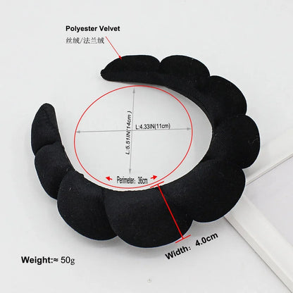 Velvet Sponge Spa Headband – Wide Padded Makeup & Face Washing Hairband for Skincare, Shower & Beauty Routine for Women & Girls