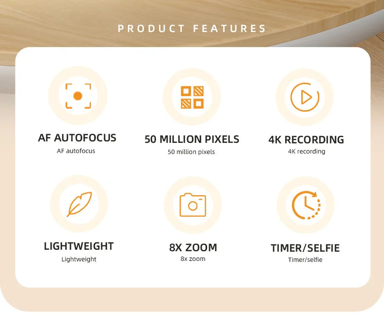 Xiaomi 4K Digital Camera – 50MP Autofocus Portable Retro Camera, CCD Travel & Student Camera
