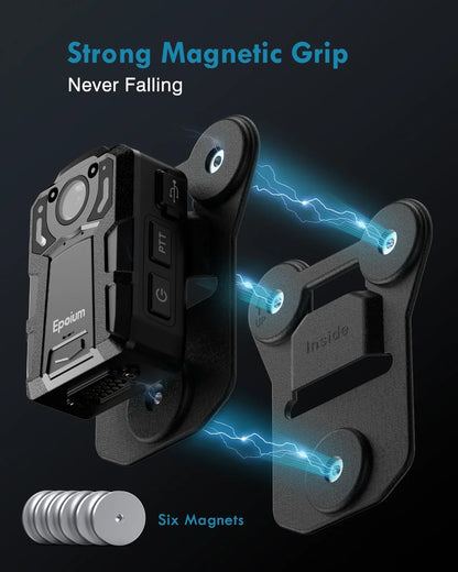 Magnetic Suction Back Clip for Boblov KJ21 & PD70 Mini Body Cameras – Strong Magnetic Hold