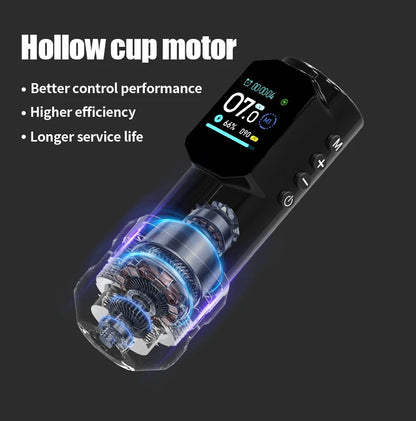 YILONG Wireless Tattoo Pen — Large Color Screen Digital Display | Permanent Makeup Tattoo Machine with 1500mAh Power Tattoo Gun