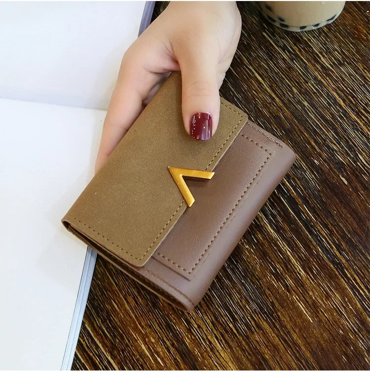 Luxury Mini Leather Wallet for Women – Small Short Fashion Purse with Credit Card Holder