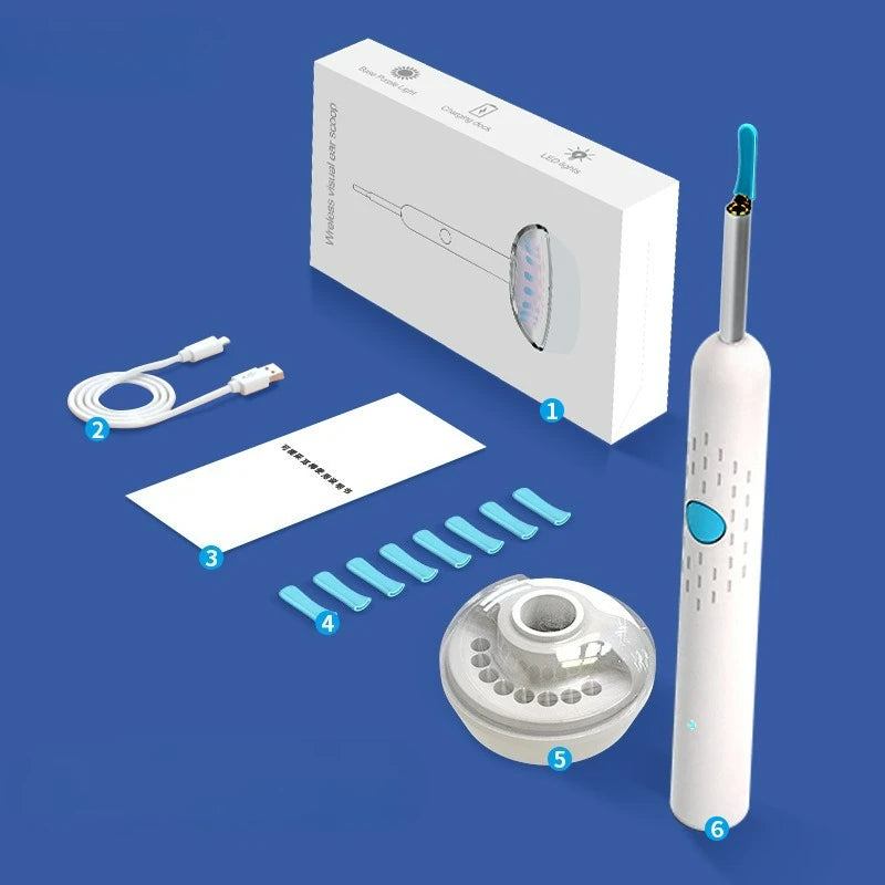 Visual Ear Wax Cleaner with Camera – Safe Earwax Removal Endoscope 5M HD Ear Cleaning Tool with LED Ear Care Inspection Device