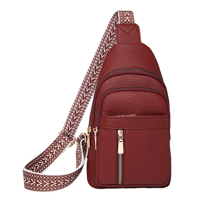 Fashionable Women’s Chest Bag – High-Quality PU Leather Waterproof Crossbody Messenger Bag for Travel & Cycling