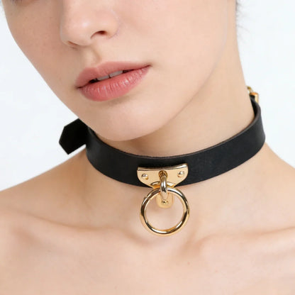 Women's Punk Spike Leather Harness Choker - Metal Collar Necklace for Gothic, Harajuku & Club Fashion