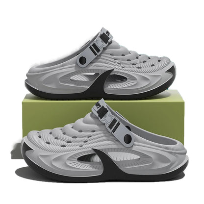 Men's EVA Outdoor Slippers - Non-Slip Closed-Toe Thick Soft Platform Summer Sandals for Men