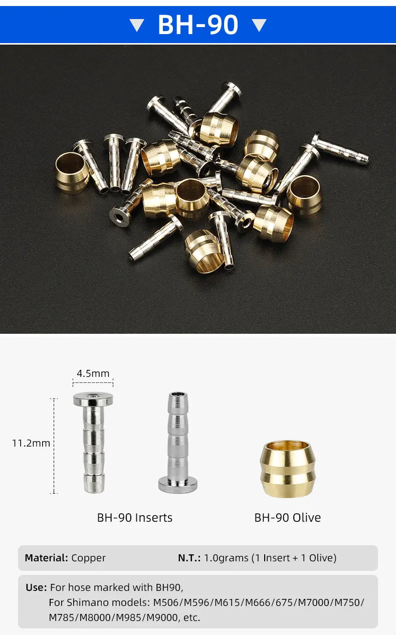 50pcs Bicycle Brake Olives & Inserts – Hydraulic Connector Replacements for SHIMANO BH90/BH59, SRAM, Magura, Tektro