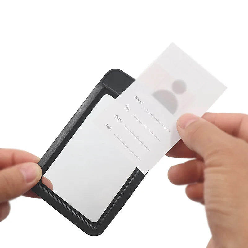 Retractable Black Card Holder - Premium Work ID & Student Meal Card Badge Holder