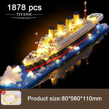 Titanic Building Block Model Kit - Giant Cruise Ship Puzzle Toy for Kids, Boys & Girls, Desktop Display & Birthday Gift