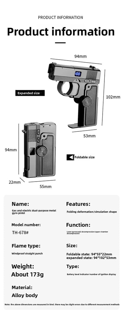 2025 Windproof Dual-Use Laser Lighter – Electric & Gas Multifunctional Metal Lighter for Men