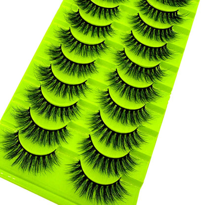 10 Pairs 3D Mink False Eyelashes – Natural Long & Short Fake Lashes Makeup Kit (38 Styles)
