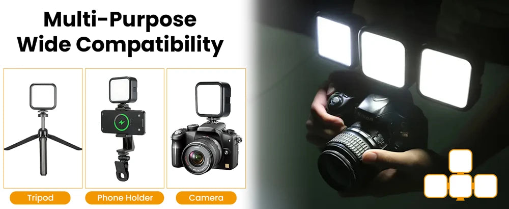 Pocket RGB LED Fill Light – Portable Mini Video Light for Camera, Smartphone, GoPro & Laptop, Adjustable Selfie Lamp