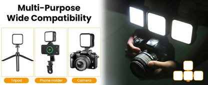 Pocket RGB LED Fill Light – Portable Mini Video Light for Camera, Smartphone, GoPro & Laptop, Adjustable Selfie Lamp