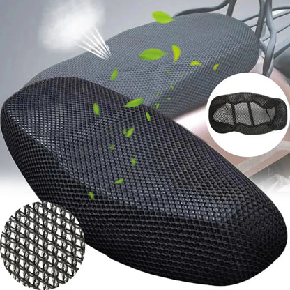 3D Mesh Motorcycle Seat Cover – Anti-Skid, Breathable Summer Cushion for Scooter and Electric Bike