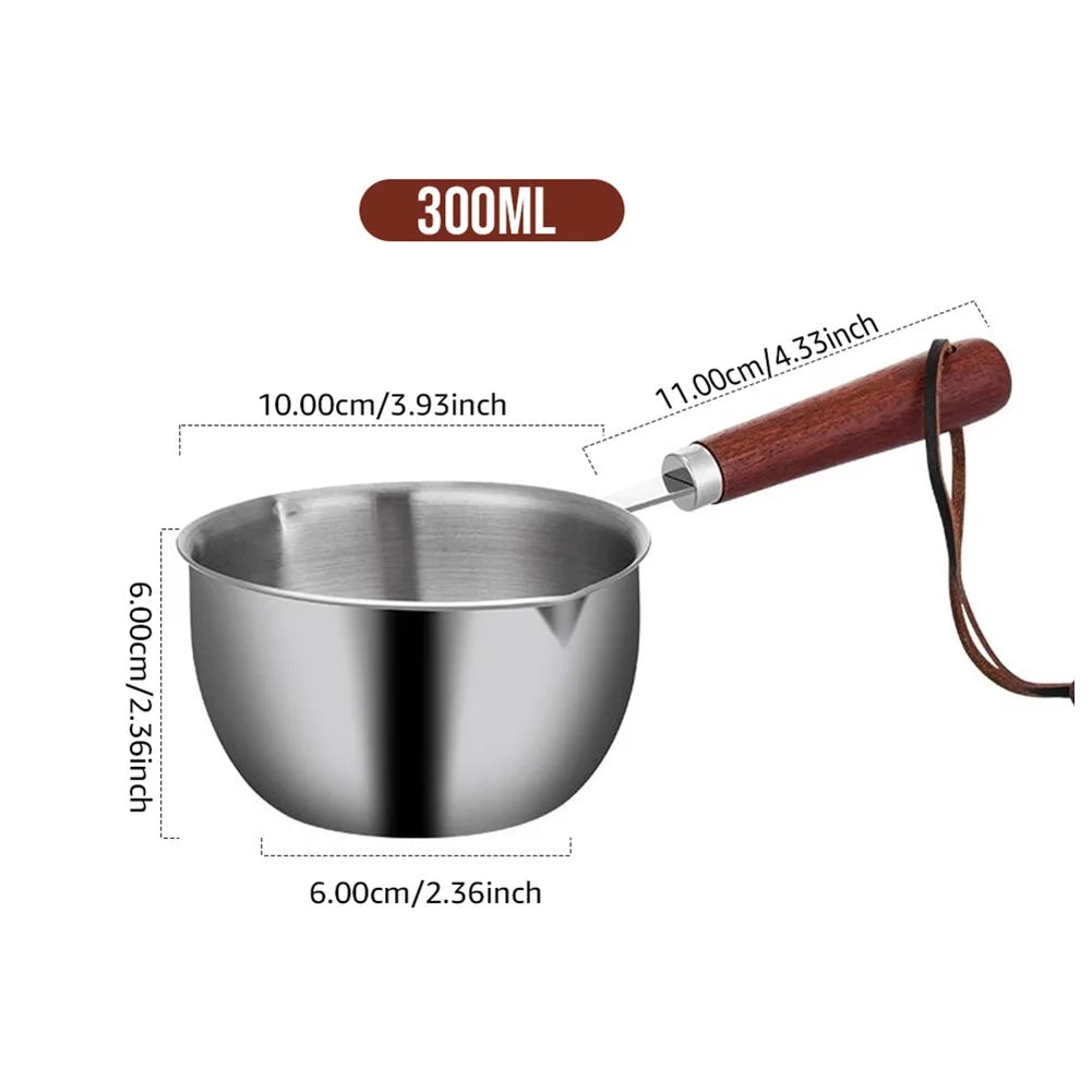 Stainless Steel Saucepan – Hot Oil & Milk Pan for Boiling, Melting & Kitchen Cooking