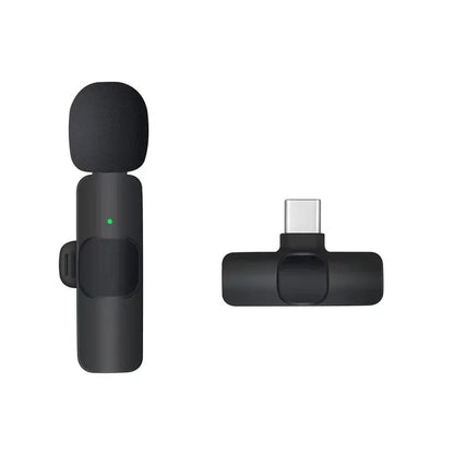 Basix Mini Wireless Lavalier Microphone - Noise Cancelling Portable Mic for iPhone Android Camera Live Interviews