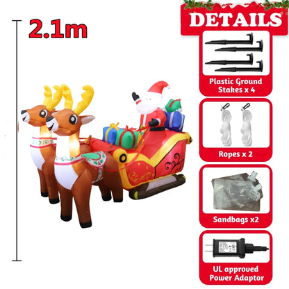 Inflatable Christmas Decorations – Tree, Snowman, Santa, Bear & Gingerbread Man with Built-in LED for Outdoor Garden & Party Decor
