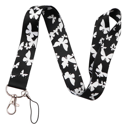 Cartoon Butterfly Lanyard for Keys – Neck Strap ID Badge Holder, Phone USB Keychain Accessories