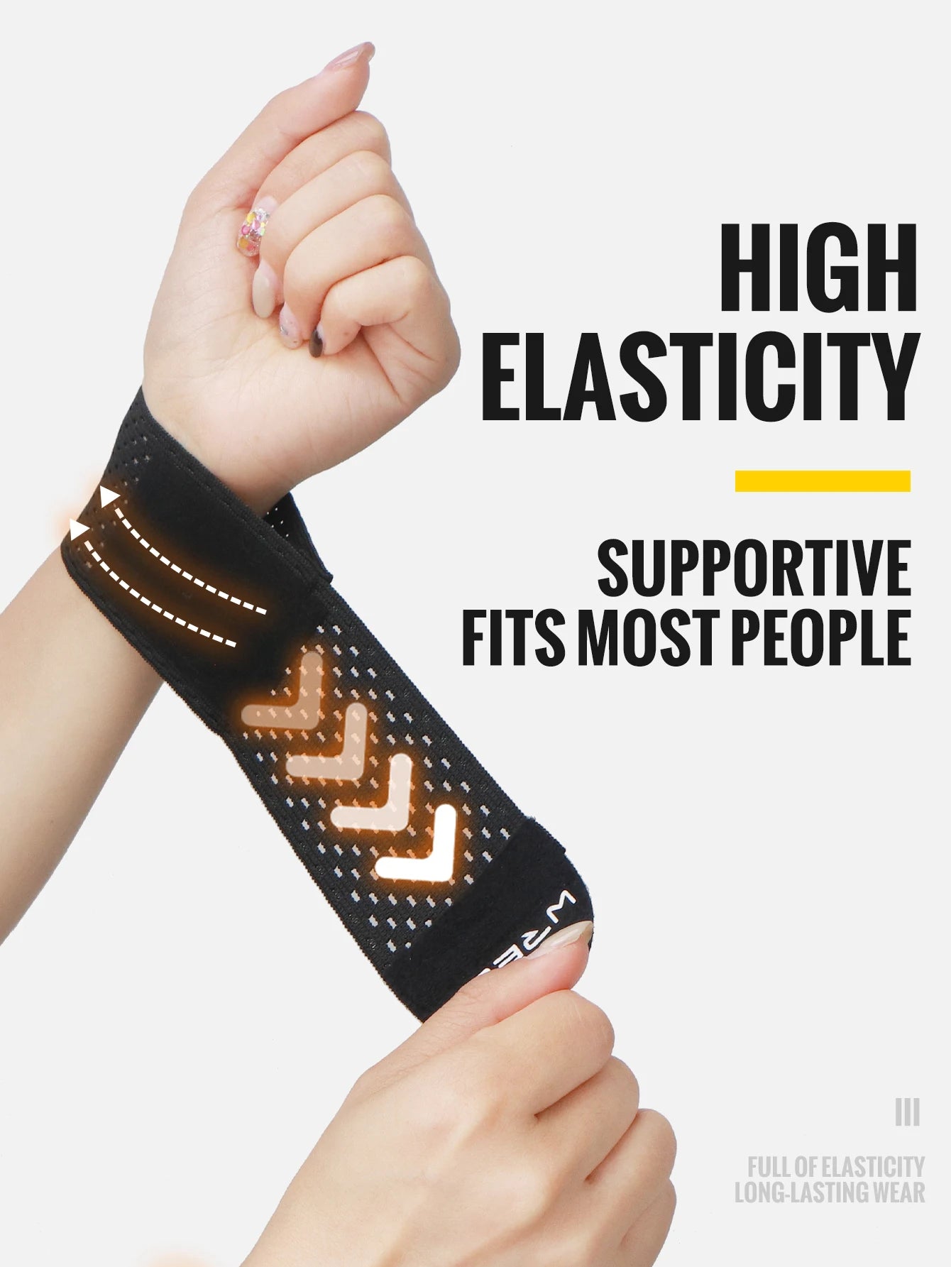 WRELS Adjustable Sports Wristband — Elastic Compression Wrist Wraps for Basketball, Weight Training, and Support