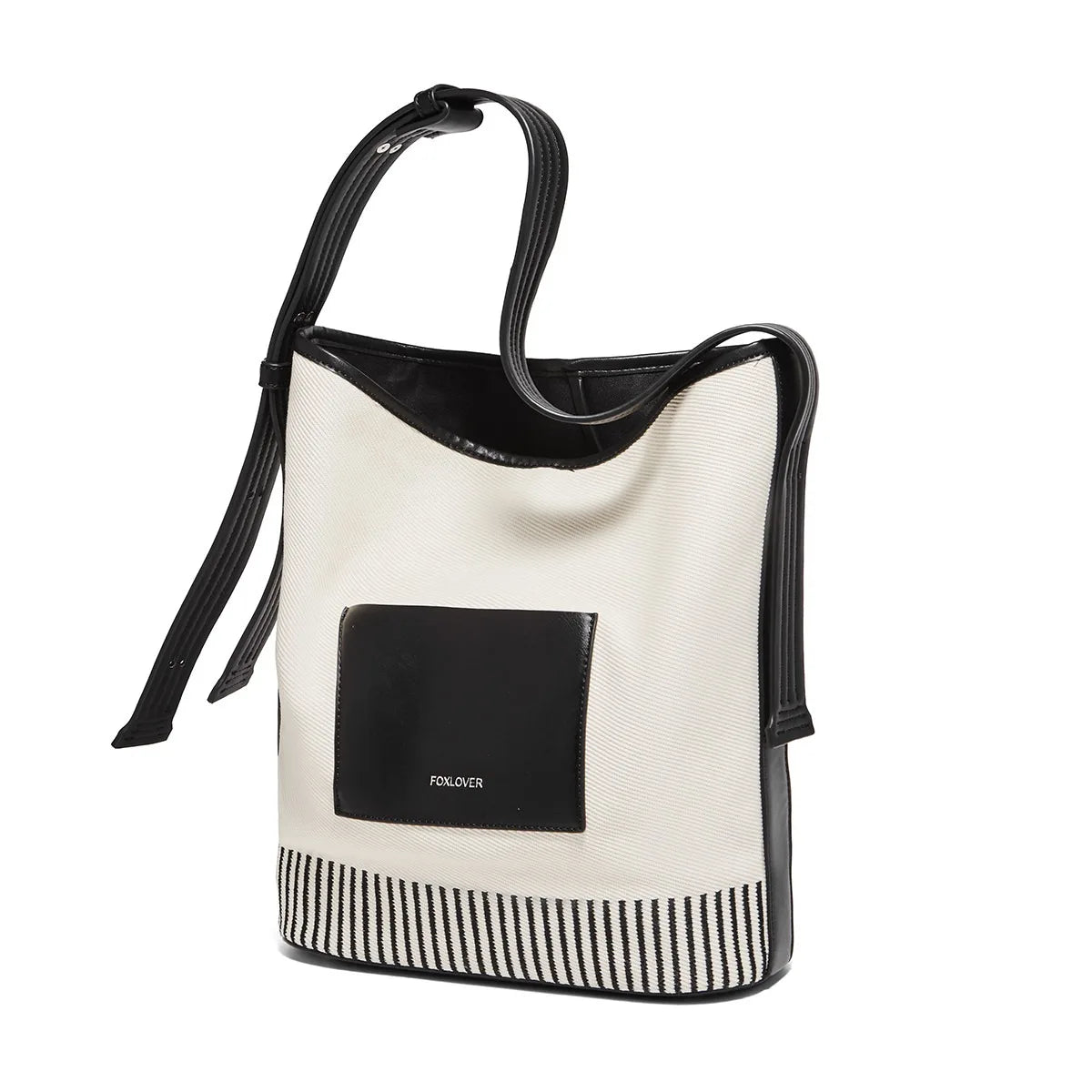 FOXER Lady Fashion PU Shoulder Bag – Large Capacity Top Handbag, Office Commuter Bag, Vegan Leather Female Composite Bucket