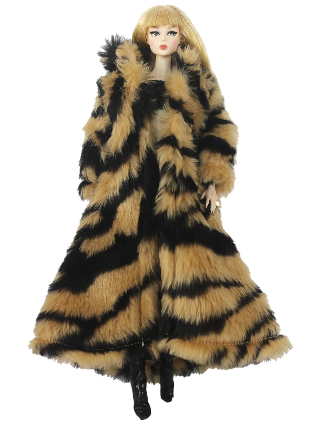 1:6 Scale Doll Clothes – Fur Coat Dress Outfit for 11.5" (30cm) Dolls, Multiple Styles, Gift for Girls