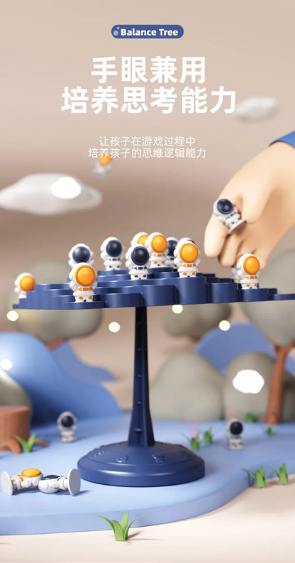 Kids Balance Tree Board Game – Astronaut & Frog Tabletop Toy for Parent-Child Fun & Party Play
