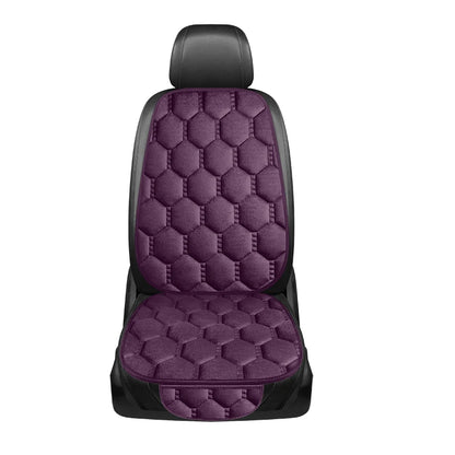 Winter Plush Car Seat Cushion Set - Warm Anti-Slip Grid Seat and Backrest Covers, 3-Piece Set for Cold Weather Comfort