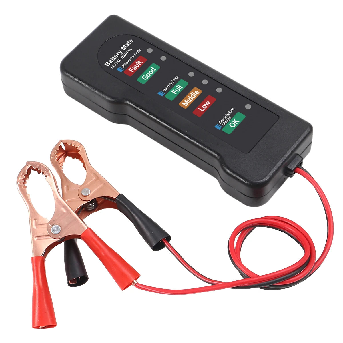 12V Car Battery & Alternator Tester - Automotive Charging System Analyzer for Battery Health & Voltage Checks