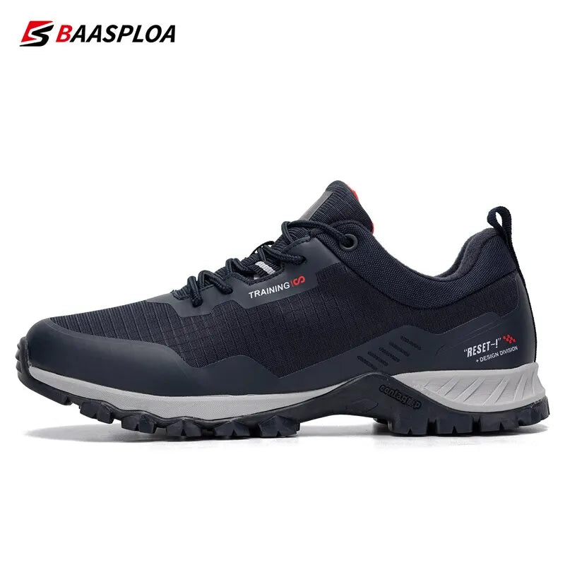 Baasploa Men’s Waterproof Hiking Shoes — Anti-Skid, Wear-Resistant Outdoor Travel Sneakers