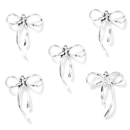 20pcs Bow Knot Charms - 20x25mm Pendant Beads for DIY Bracelet & Necklace Jewelry Making