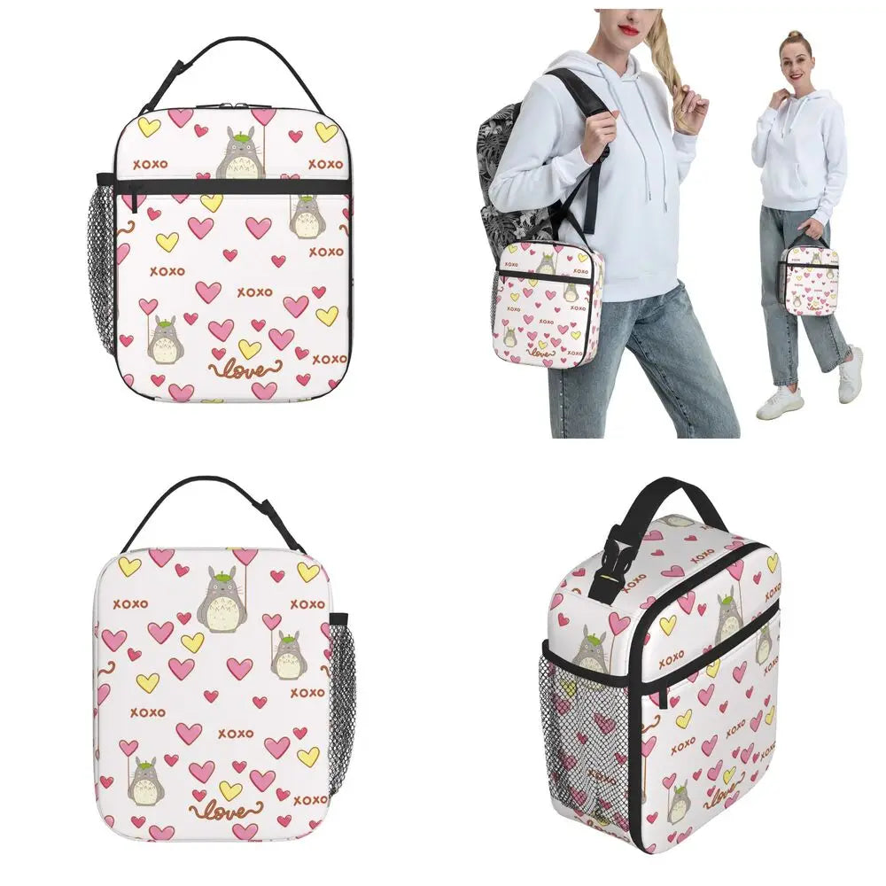 Totoro Miyazaki Anime Insulated Lunch Tote Bag – Portable Thermal Cooler for School & Office